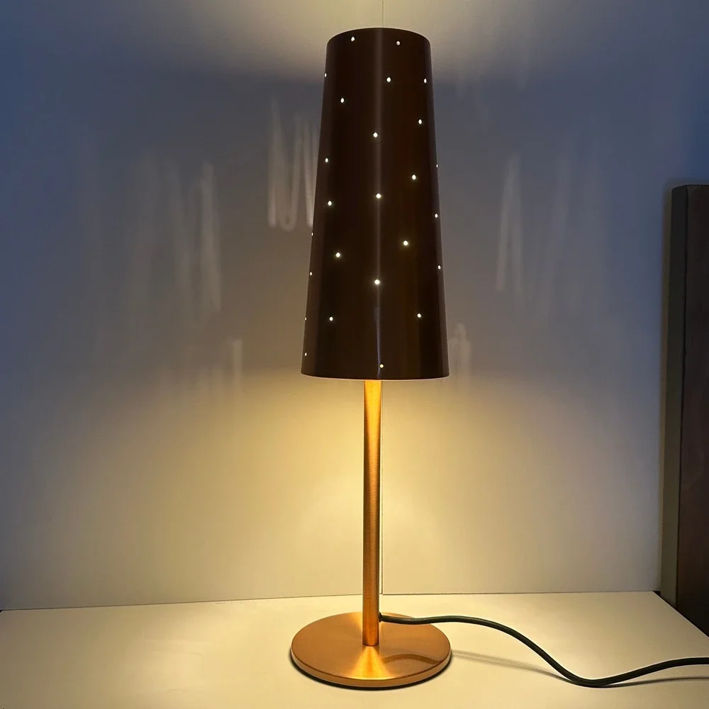 Vintage IKEA Copper Metal Tallvik Lamp With Perforations Anne Nilsson Design